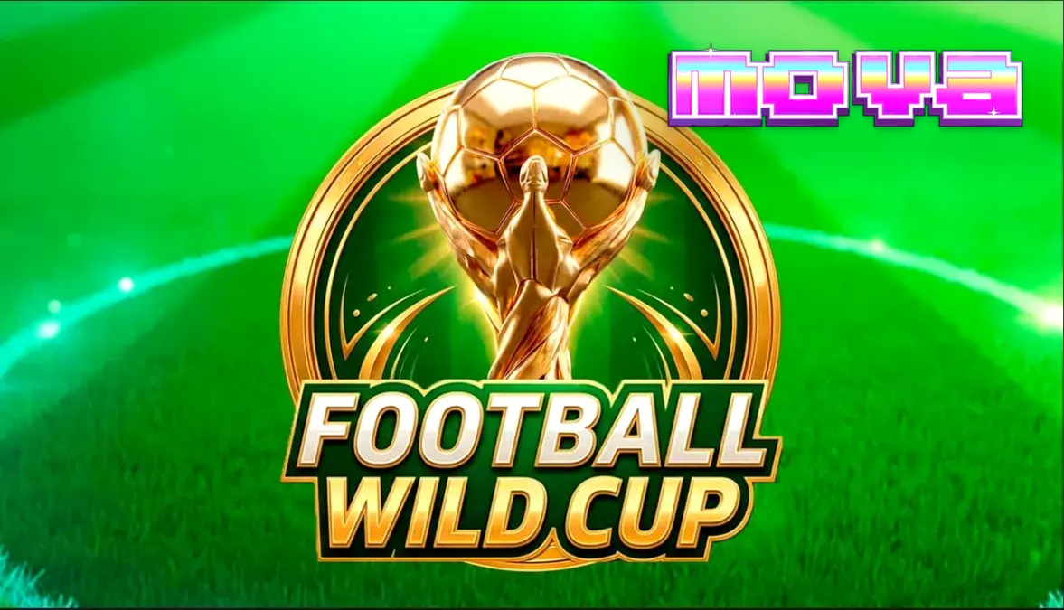 Tampilan visual slot Football Wild Cup dengan latar belakang stadion sepak bola.